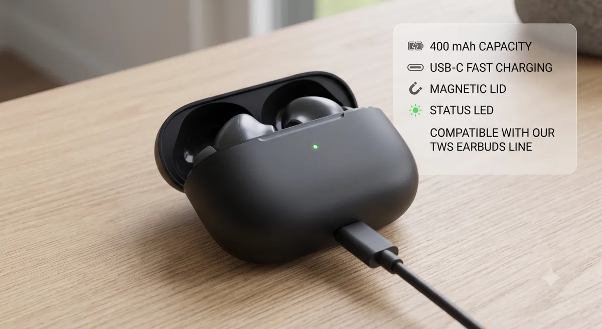 Earbud charging case