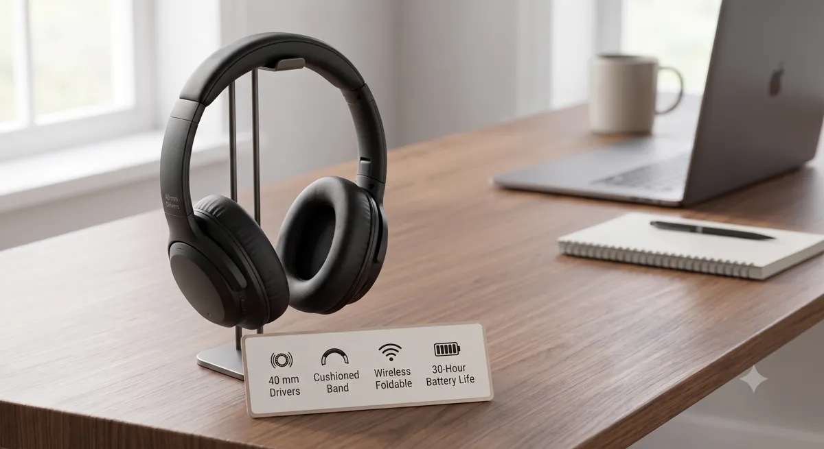 Wireless over-ear headphones